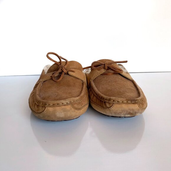 UGG "Bryon" Chestnut Suede Leather Slippers Men's Size 11 Slip On Moccasin - Picture 6 of 9